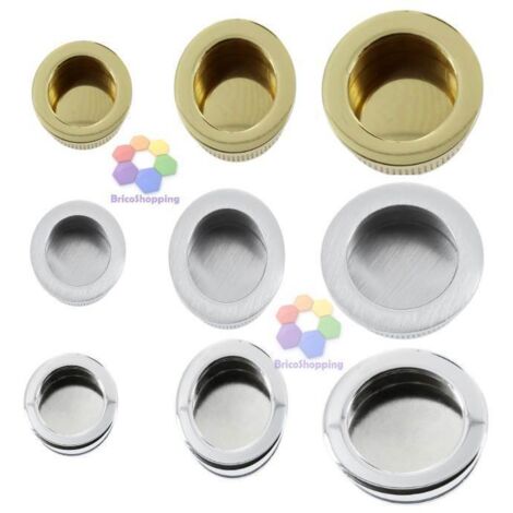 Placca Tonda Maniglia Incasso Scorrevole Mm26 35 40 48 Cromo Satinato Lucido Oro - Colore: Cromo Sat - Taglia: 26