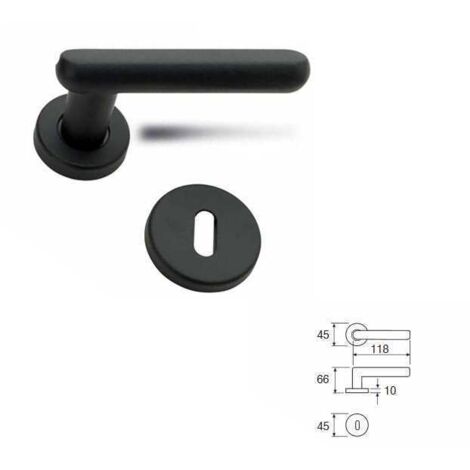 Maniglia Clara Nera Alluminio Verniciato Rosetta X Porta Porte Bussole Casa