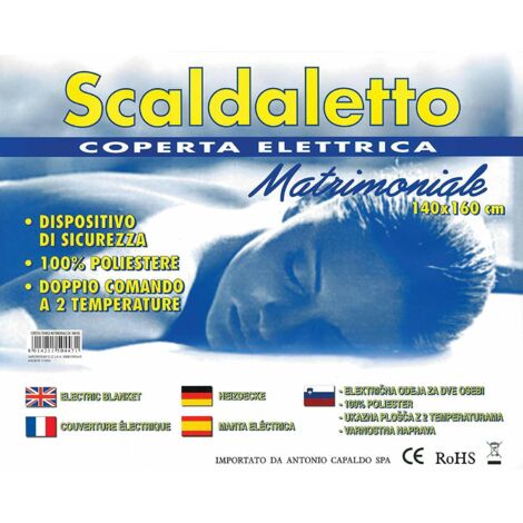 Coperta termica matrimoniale scaldaletto scaldasonno cm 140x160 termocoperta