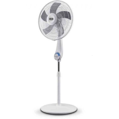 Ventilatore Piantana Con Telecomando 40 Cm Bianco Silenzioso 5 Pale Timer