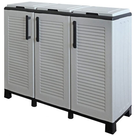 Pattumiera A 3 Ante Cm 102x37x90h Art Plast Per Raccolta Differenziata (1/5)