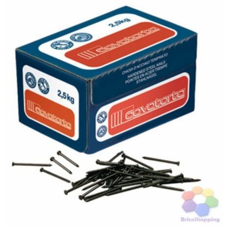 CHIODI ACCIAIO CM 3 4 5 6 ACCIAIO TEMPERATO NERO TESTA BOMBATA FERRAPONTE KG 2.5 - Taglia: 7