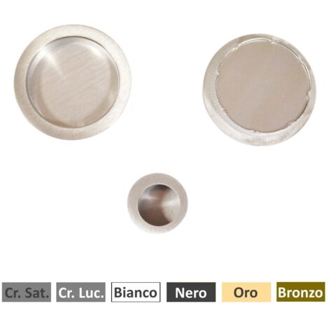 MANIGLIA PER PORTA SCORREVOLE interna ad incasso senza SERRATURA MANOPOLA TONDA - Colore: Cromo Lucido