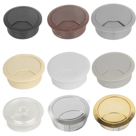 4 Pz Passacavo Scrivania Tappo Passacavi Tavolo Mm 60 Trasparente Argento Oro Be - Colore: Nero