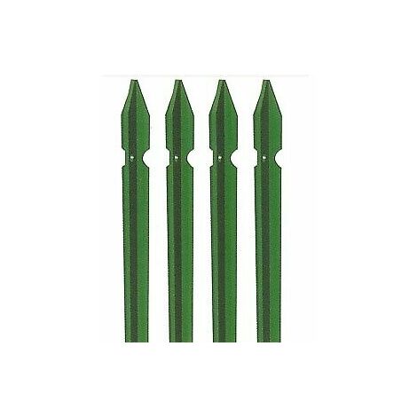Paletti acciaio plastificato verde per rete recinzione palo t fino a 250 cm  altezza: 125 cm