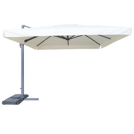 OMBRELLONE IN ALLUMINIO DECENTRATO MT. 3X3 ROMA TOP ECRU' 220 GR/MQ (1/3)