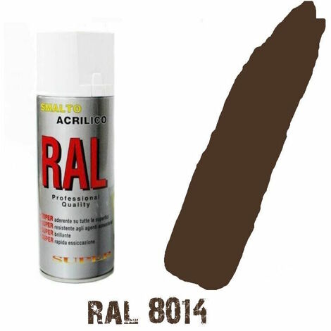 Bomboletta spray marrone seppia scuro ral 8014 acrilico vernice brillante lucido