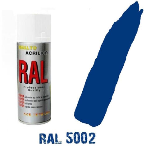 Bomboletta spray ral 5002 blu oltremare acrilico vernice brillante lucido graffi
