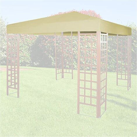Copertura gazebo 3x3 in poliestere 160 g/mq – Colore beige – Resistente agli agenti atmosferici – Facile da installare – I Giardini Del Re (1/9)