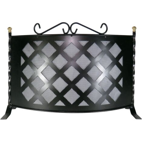 Parascintille Camino Caminetto Stufa Pellet Acciaio Decorato 70x55h (1/5)