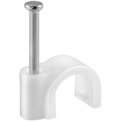 Fissacavi Pvc Con Chiodo Mm 5 Conf 100 Pz Ganci Con Chiodino Per Cavo Filo