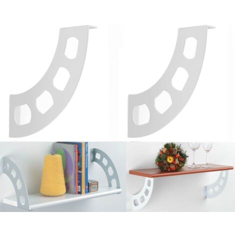 Reggimensola Design Reggi Mensola Mensole Legno Boomerang Bianco 2 Pz Doppio Utilizzo (1/6)