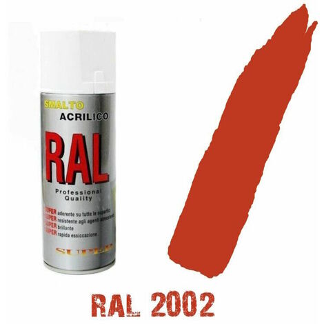Vernice Spray Smalto Acrilico ARANCIO SANGUE RAL 2002 | Bombola 400ml Per Legno E Metallo