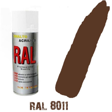 Bomboletta spray marrone noce ral 8011 acrilico vernice  brillante lucido