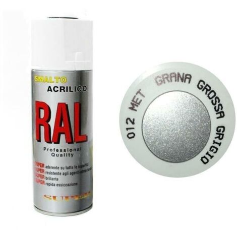 Bomboletta spray metallizzato grigio  chiaro grana grossa acrilico diamantato