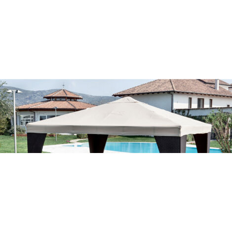 Telo top copertura di ricambio per gazebo 3x4 mt in poliestere verde con airvent