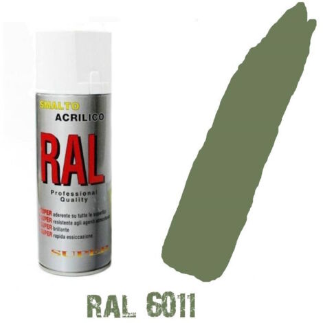 Bomboletta spray verde reseda ral 6011 acrilico vernice  brillante lucido