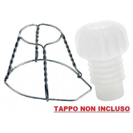 Gabbiette Fermatappi 100 Pz. In Filo Zincato Per Tappi Alettati Spumante Vino (1/2)