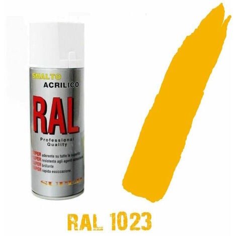 Bomboletta spray giallo oro ral 1023 acrilico vernice brillante lucido