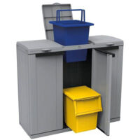 Pattumiera 3 Ante 102x39x88h Eco Line3 Terry Resina Contenitore Raccolta Differe