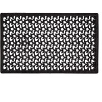 Zerbino Fuoriporta Plastica Gomma Stella Nero Con Bordo Cm.40x70