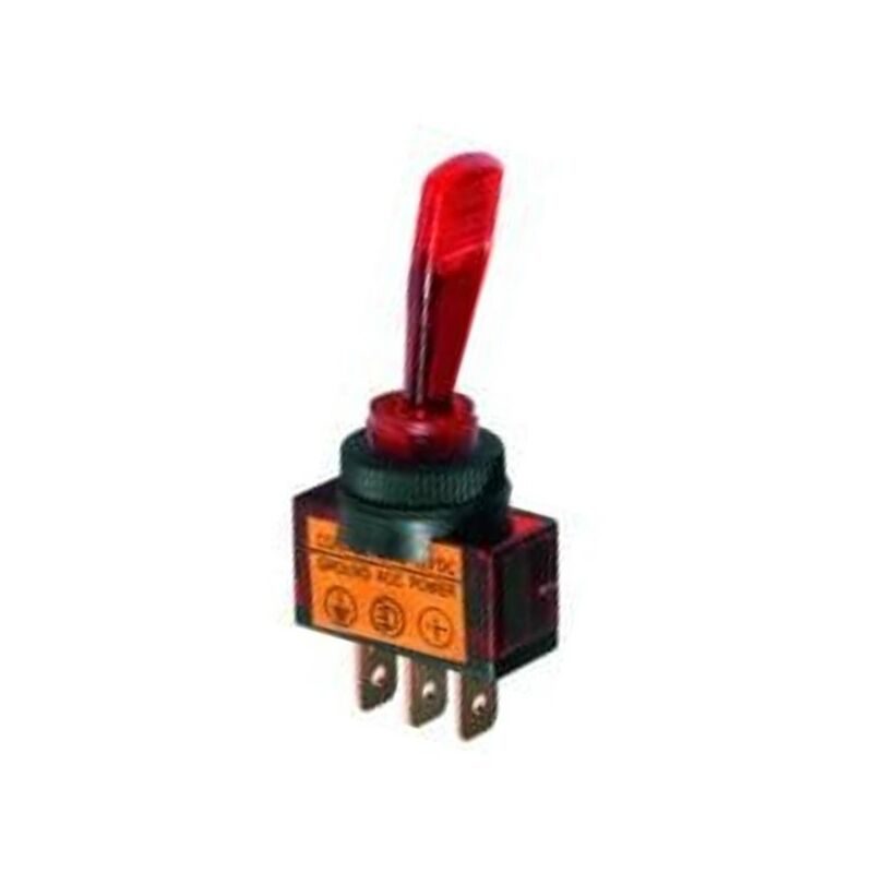 Interruttore unipolare a leva rossa luminoso 12V 20A