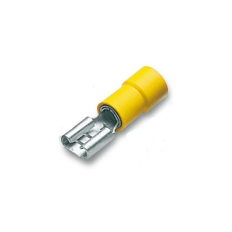 Capicorda preisolato 6,35x0,8 ad innesto femmina giallo CEMBRE GF-F608  confezione 100 pz