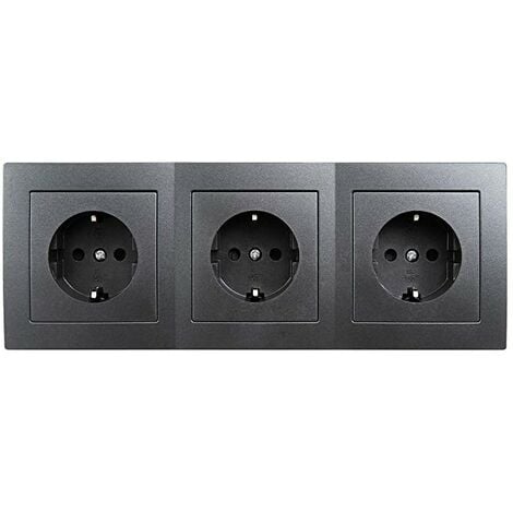 Multipresa angolare 3 ingressi schuko 250V/16A antracite McPower FLAIR