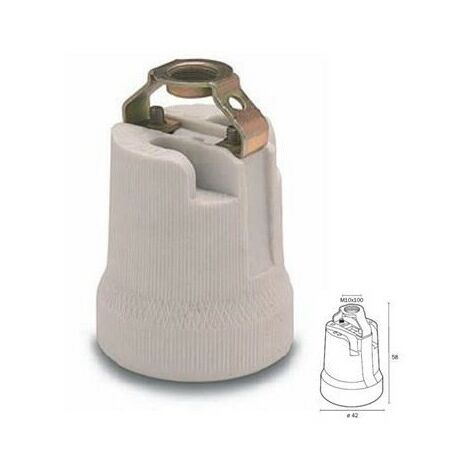 Portalampada E27 In Porcellana FAEG - Supporto In Ferro Per Lampade Fino A 750V - Foto 7