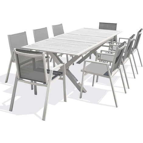 FLORIDE - Set da pranzo da giardino 8 posti in alluminio - DCB GARDEN
