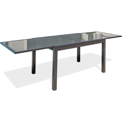 TOLEDE - Tavolo da giardino 10 posti in alluminio e piano in vetro - DCB GARDEN