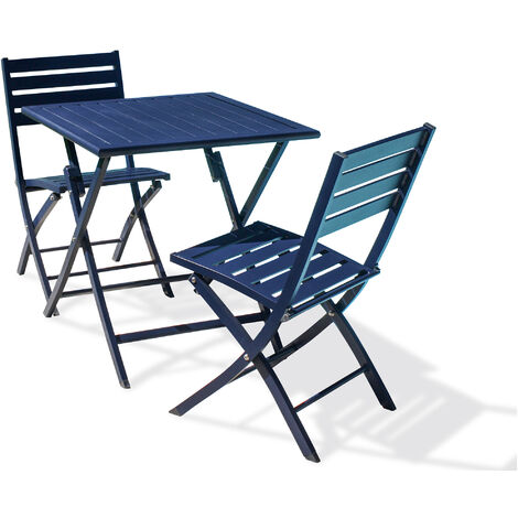 Denk Set Da Giardino Merano – Tavolo E 2 Sedie In Metallo E Mosaico – Stile Rustico, Diametro 60 Cm – Vernice Antiruggine - 3