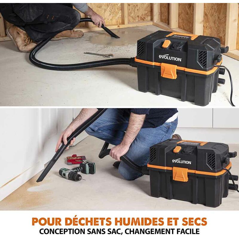 R15VAC 1000W, Aspirateur d'atelier pour déchets humides et secs