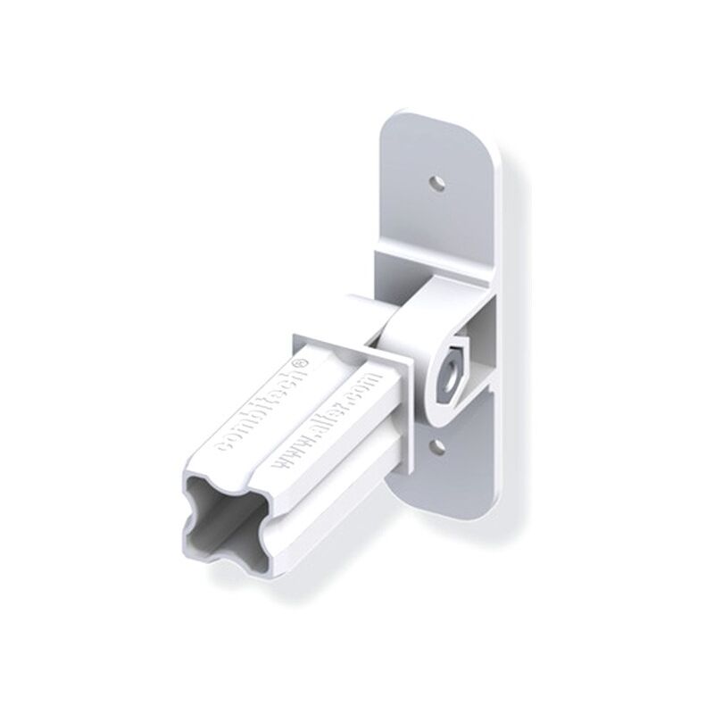 Connecteur base articulé blanc Ø23.5mm 1 embout pour tube alu et pvc
