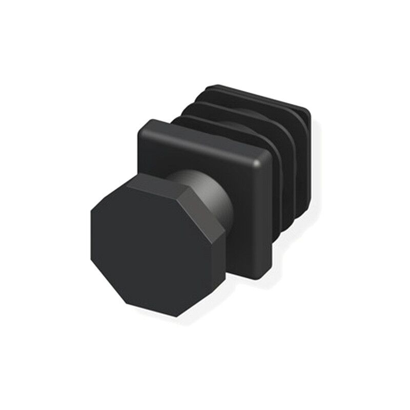 2 pieds réglables 23.5mm  noir pour tube alu et pvc