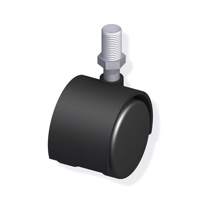 Roulette à visser filetage m10 acier/pvc noir Ø 40mm