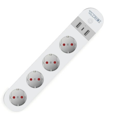 Winflex - Multiprise connectée - 4 Blocs 16A + 2 USB3 + 1USB-C 3A