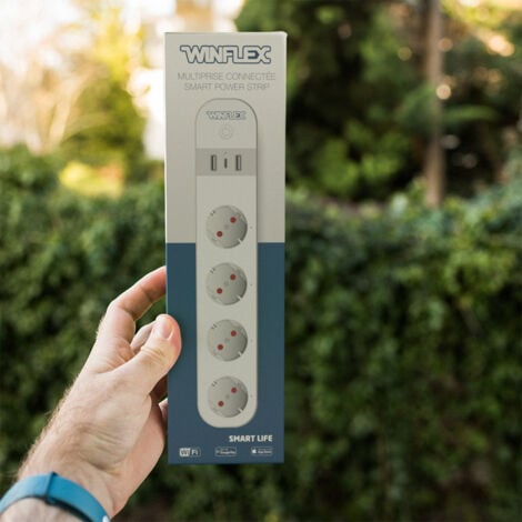 Winflex - Multiprise connectée - 4 Blocs 16A + 2 USB3 + 1USB-C 3A