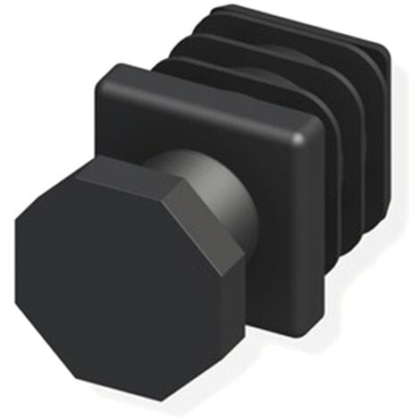 2 pieds réglables 23.5mm  noir pour tube alu et pvc