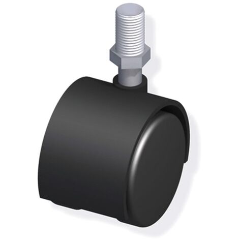 Roulette à visser filetage m10 acier/pvc noir Ø 40mm