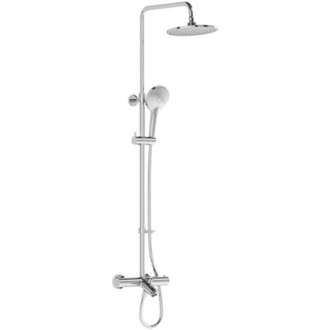 Vitra – Colonne de douche hydromassante thermostatique – Hauteur ajustable 88,9-139,4 cm – Finition chromée – Jets Aquaspray, Aquamassage, Aquasoft