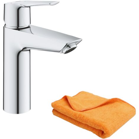 Mitigeur lavabo GROHE Quickfix Start 2021 avec vidage Push-Open chromé + microfibre (1/5)