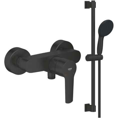 Grohe – Pack mitigeur douche mécanique noir – Ensemble douche Vitalio Start 100 – Limiteur de débit ajustable – Cartouche céramique 35 mm (1/5)