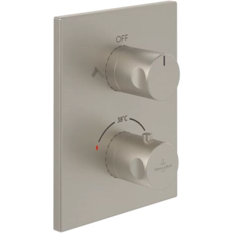 Mitigeur thermostatique encastré 2 voies VILLEROY ET BOCH Universal rectangle Brushed Nickel Matt