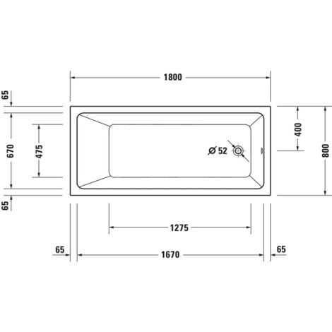 Baignoire droite 180 X 80 DURAVIT Duravit No.1