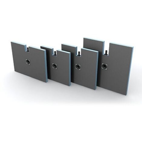 Receveur a carreler 90 x 90 cm Wedi Fundo Plano - ecoulement centre - sortie sur le petit cote