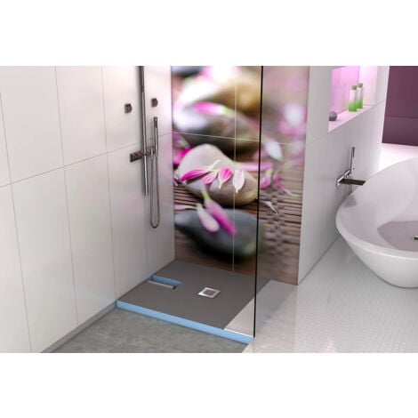 Wedi - Receveur à carreler Wedi Fundo Plano Linea sortie petit côté 120 x 90