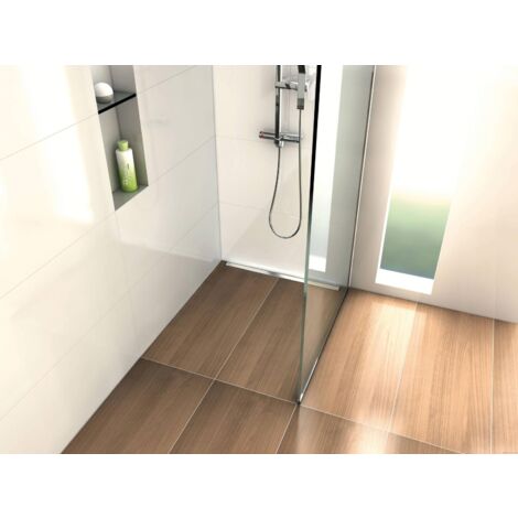 Receveur a carreler 120 x 90 cm Wedi Fundo Plano Linea - écoulement linéaire sortie sur le petit coté