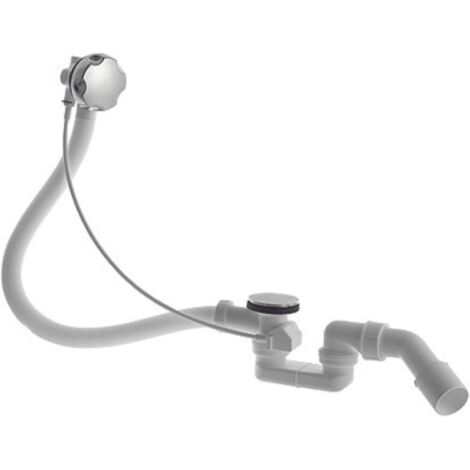 Duravit – Garniture de vidage et de trop-plein pour baignoire – Plastique et chrome – Câble Bowden 700 mm – Évacuation diamètre 52 mm (1/3)