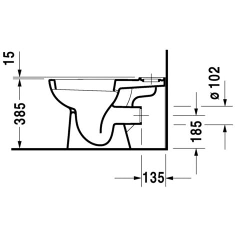 WC à poser DURAVIT D-code avec abattant frein de chute